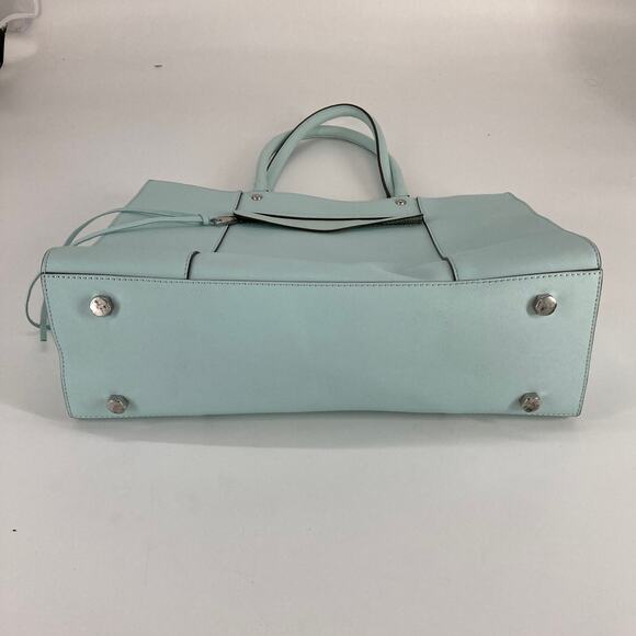 REBECCA MINKOFF LIGHT BLUE SAFFIANO LEATHER HANDBAG - Picture 7 of 12